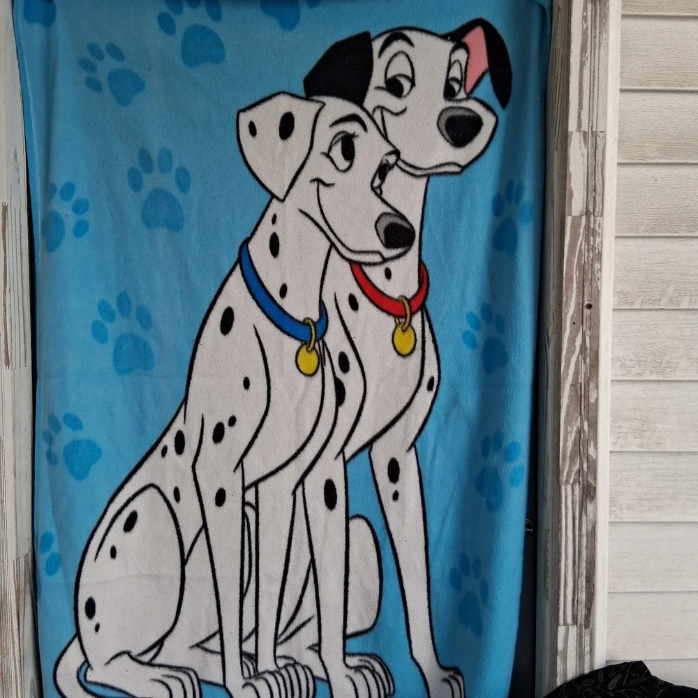 Disney Movie Club 101‎ Dalmations Fleece Throw Blanket Blue 50